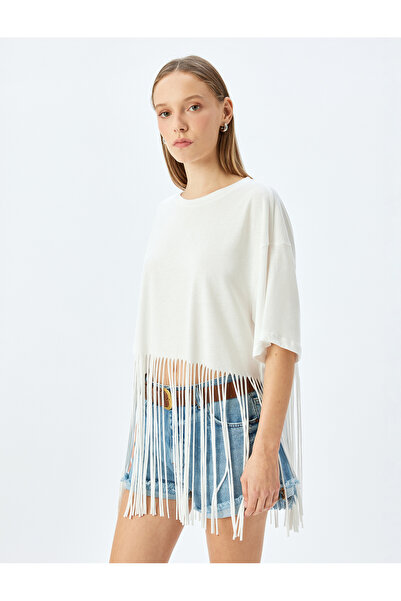 Koton ecru Crop T-Shirt