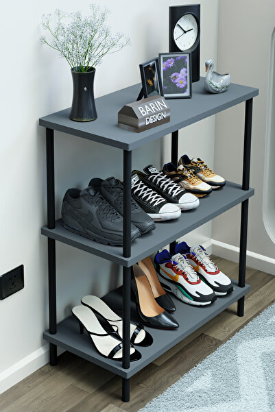 BARIN DESIGN 3 Katlı Ayakkabılık Raf - Çevir Tak Sistemli | Kolay Kurulum | M...
