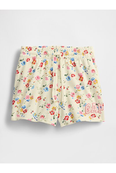 GAP Kadın Çiçek Desenli Logo Fransız Havlu Kumaş Şort