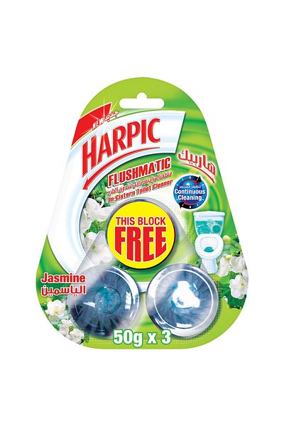 Harpic Flushmatic Jasmine In-Cistern Toilet Cleaner 3 x 50 g