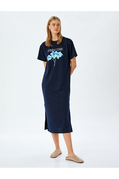 Koton navy Printed Oversized Dress