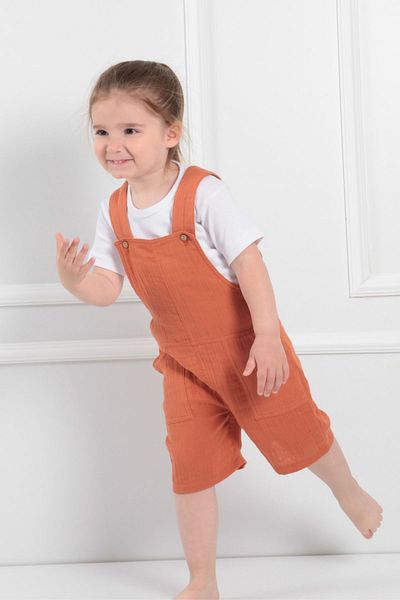 Cuckoo Cotton Baby Girl Children's Summer Cotton Jumpsuit 1-6 Years