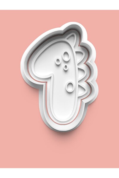 AKTASTORE قالب كوكيز على شكل ديناصور رقم 1 وقالب عجينة السكر - رقم واحد