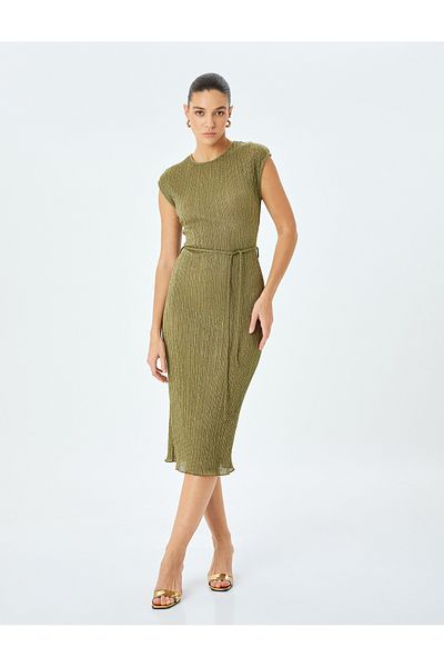 Koton green Midi Pleated Dress