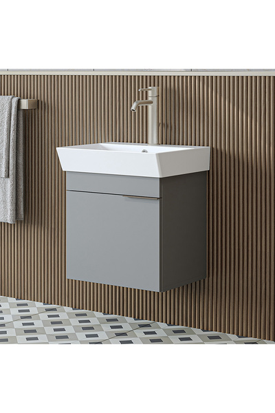 ROOMART Likya Ayaksız Tek Kapaklı Lavabolu 49 Cm Banyo Dolabı Alt, Mini Lavabolu Alt Banyo Dolabı