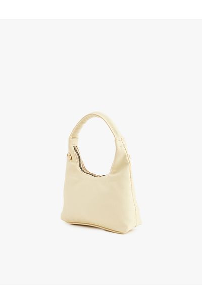 Koton Faux Leather Tote Bag with Zippered Strap Handle
