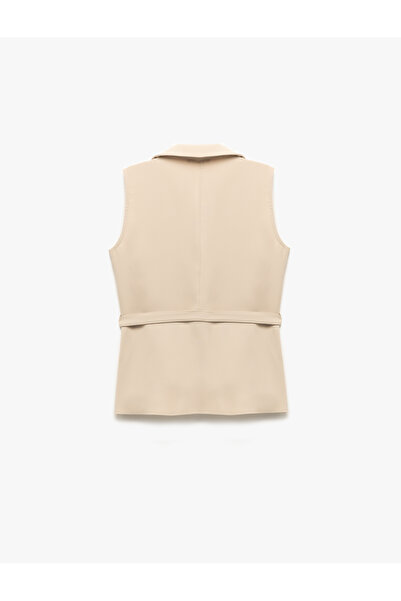 Koton Crepe Fabric Belt Detailed Sleeveless Shirt