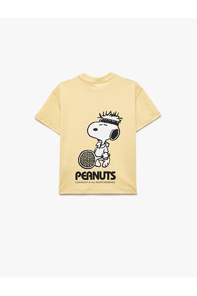 Koton Licensed Snoopy Printed Short Sleeve Crew Neck Cotton T-Shirt