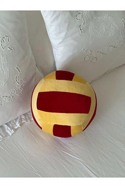 MR.Frenks Çocuk Taraftar Voleybol Topu Oyun Arkadaşı Peluş Yastık Sarı&Kırmızı 22 cm