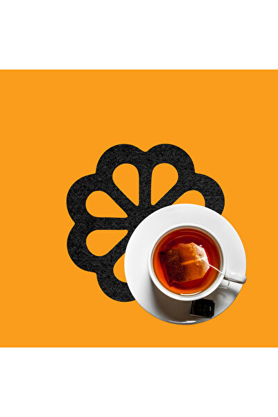 Grand Fine Art Felt Coasters Set of 4 Round Black 10 cm