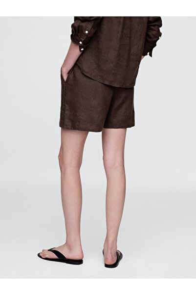 GAP Kadın Kahverengi %100 Keten Easy Şort