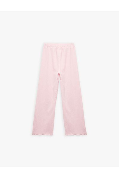 Koton Viscose Blended Wide Leg Trousers with Elastic Waist