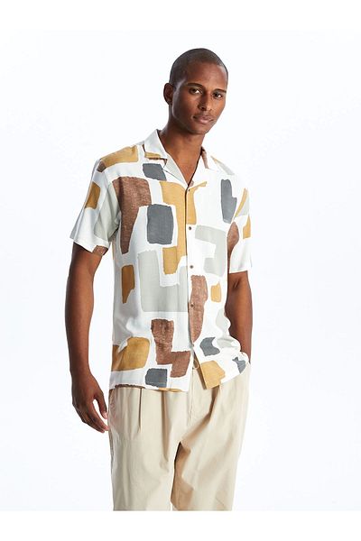 LC Waikiki Ανδρικό πουκάμισο LCW Vision White Regular Fit με κοντό μανίκι