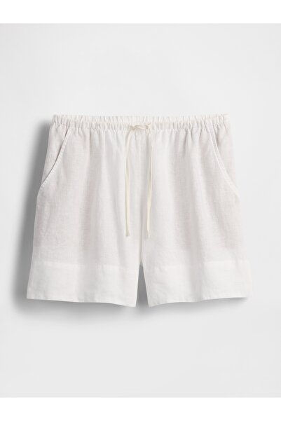 GAP Kadın Beyaz %100 Keten Easy Şort
