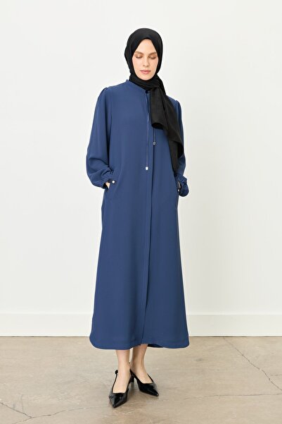 Nihan Bağcık Detaylı Ferace İndigo