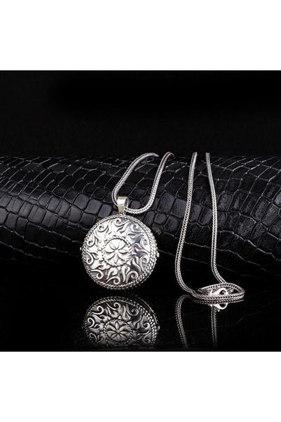 shop Otantik Açılabilir Oval Muska Kabi 925 Ayar Gümüş Erkek Kolye