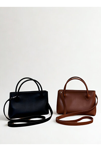 fular & bags Set dublu pentru femei, cu fermoar, mâner lung, negru și maro de...