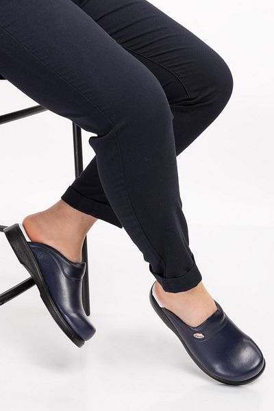 Sabo Medikal Unisex Women Men Navy Blue Hole-Free Classic Sabo Orthopedic Doctor Nurse Cook Kitchen Slippers