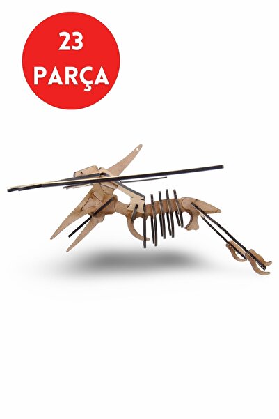 ALGWOOD 23 Parça Flugsaurier Ahşap Dinozor Maketi - 3D Ahşap Eğitici Uçan Din...