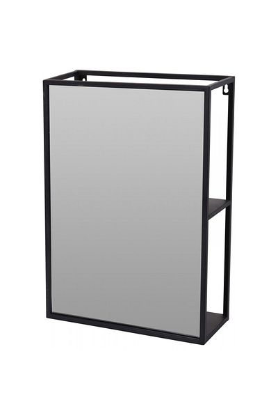 Excellent Houseware Black Secret mirror, steel, glass, 35x12x50 cm