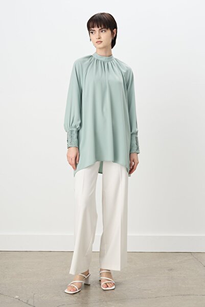 Nihan Taş Detaylı Şık Tunik Mint
