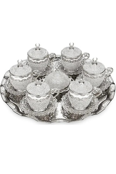 AiroBazar Coffee Cup Turkish Delight Bowl Set Turkish Arab Coffee Espresso Cup Plate Crystal Set Set of 6