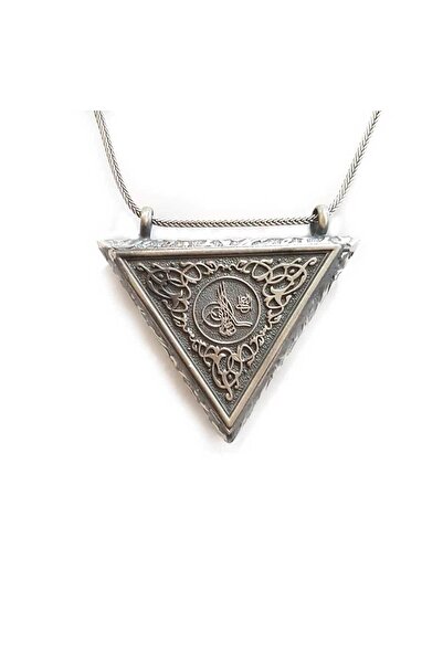 shop Tuğralı Üçgen Kabi Muska 925 Ayar Gümüş Erkek Kolye