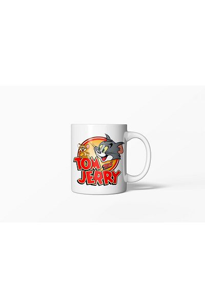 MECKSA Ceramic mug with “Tom and Jerry” design printed in white 11 oz