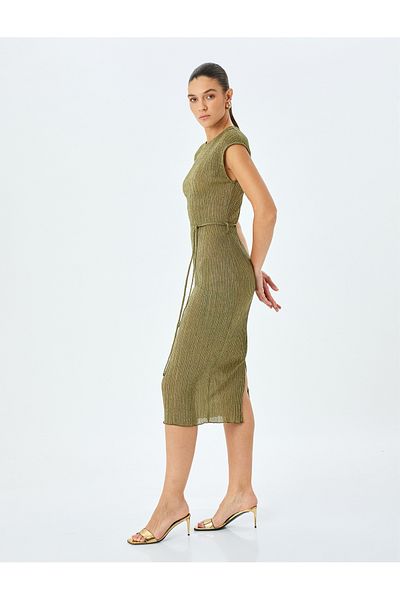 Koton green Midi Pleated Dress