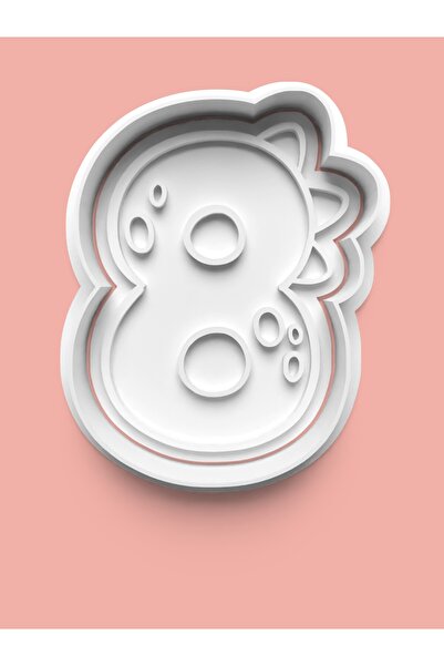 AKTASTORE قالب بسكويت على شكل ديناصور رقم 8 وقالب عجينة السكر - رقم الثمانية ...