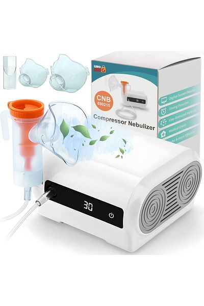 Linomag ® Professional Aerosol, 3 Modes, 2–3µm, Timer, Baby Adapter, Silent, Portable, White