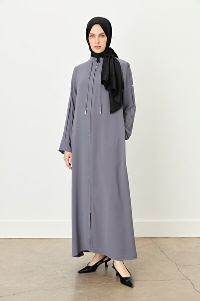 Nihan Kol Detaylı Hakim Yaka Ferace Füme