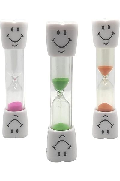 Melostu Set of 3 hourglasses, multicolor plastic for universal use, 3 minutes, Melostu