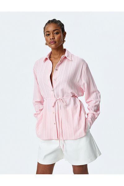 Koton pink Long-Sleeve Viscose Shirt