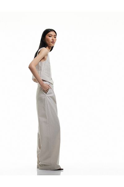 Koton beige stripe Straight Leg Pants