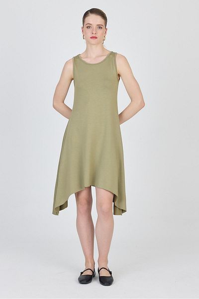 Rays Rochie fără mâneci cu croiala asimetrică kaki 4034