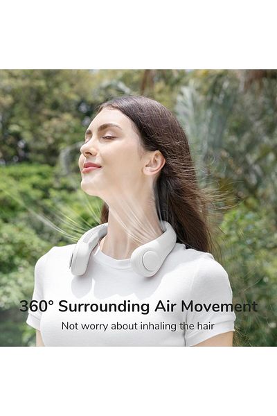 JISULIFE Portable Neck Fan, Hands Free Bladeless Fan, 4000 mAh Battery Operated Wearable Personal Fan, Leafle