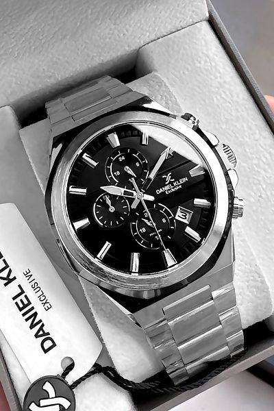 Daniel Klein Exclusive Men's Wrist Watch 3 Atm Waterproof Silver Color Steel Cord Gift Bracelet Dke2130C3