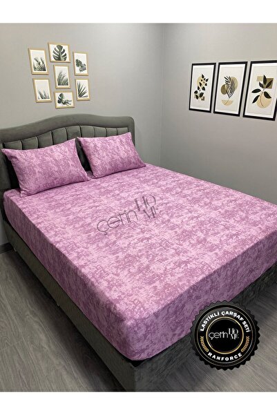 Çetinhome Fabric Elastic Sheet Set Double and King Size Shadow Lilac
