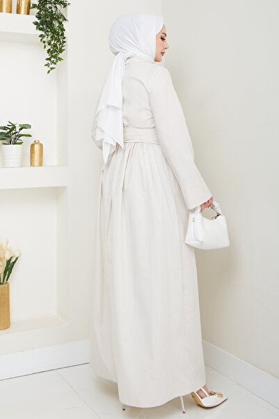 InStyle Φόρεμα από πέτρα με ασύμμετρο λεπτομέρεια κουμπιού