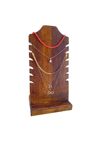 HOME ALL Wooden Jewelry Stand, 6 Grooves Vintage Look Necklace Bracelet Organizer, Accessories Organizer