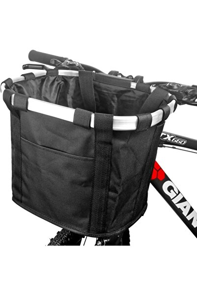 Asroya Katlanır Bisiklet Sepeti Kumaş + Metal Tüm Bisikletlere Uyumlu Sepet Askılı Metal