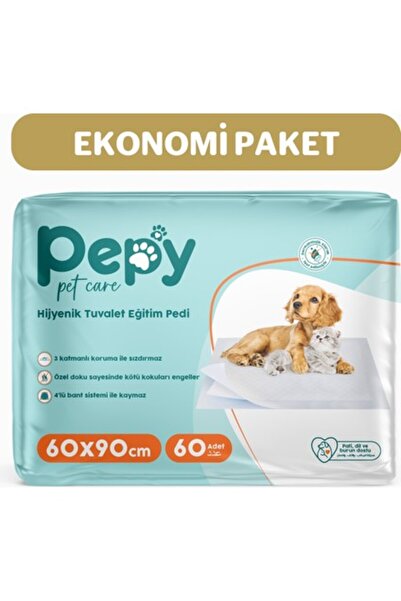 Pepy Pet Care Pepy 60X90 cm Hijyenik Tuvalet Eğitim Pedi 30'lu 2 Paket 60 Adet