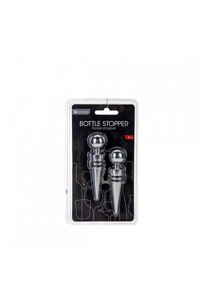 5 five simply smart Set of 2 Excellent wine bottle stoppers, stainless steel+silicone
