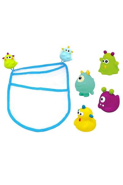 escabbo Bag Set With 4 Monster Bath Toys 37027