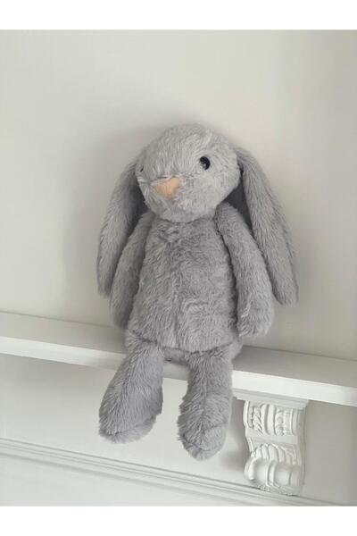 MR.Frenks Çocuk Sevimli Tavşan Oyun&Uyku Arkadaşı Peluş Yastık Gri 45 cm
