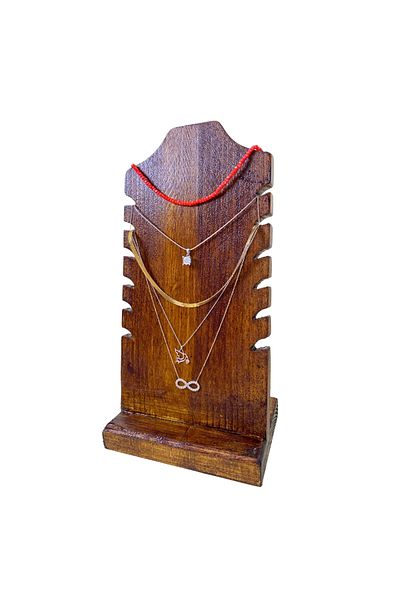 HOME ALL Wooden Jewelry Stand, 6 Grooves Vintage Look Necklace Bracelet Organizer, Accessories Organizer