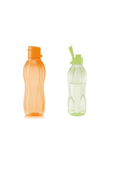 Tupperware Eco Bottle Easy Lid Water Bottle and Flask Orange 500 ml +& Flask Lime 500ml