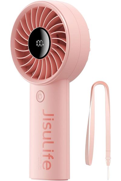JISULIFE Handheld Mini Fan, 5000mAh Upgraded Portable Fan with Powerful Wind, USB Rechargeable Mini