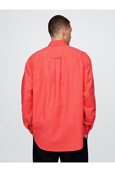 GAP Erkek Turuncu Desenli Oxford Big Gömlek